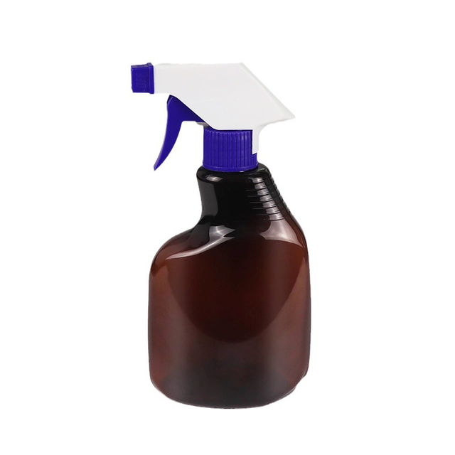400ml Brown Flat-Sided Spray Bottle - UV Protection Trigger Sprayer for Light-Sensitive Cleaning Chemicals