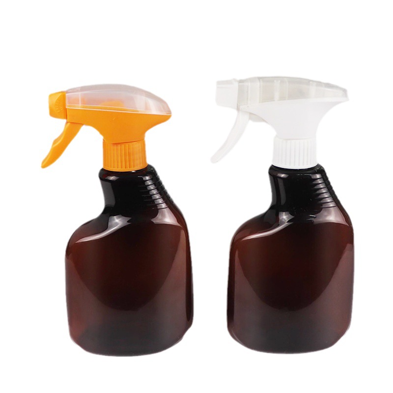 400ml Brown Flat-Sided Spray Bottle - UV Protection Trigger Sprayer for Light-Sensitive Cleaning Chemicals