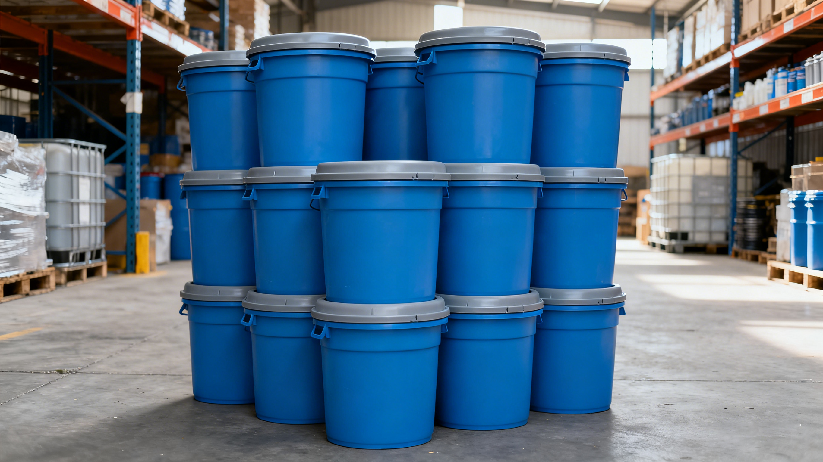 plastic bucket with lid