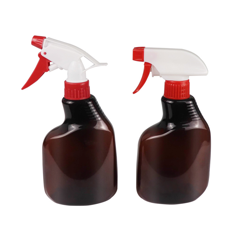 400ml Brown Flat-Sided Spray Bottle - UV Protection Trigger Sprayer for Light-Sensitive Cleaning Chemicals