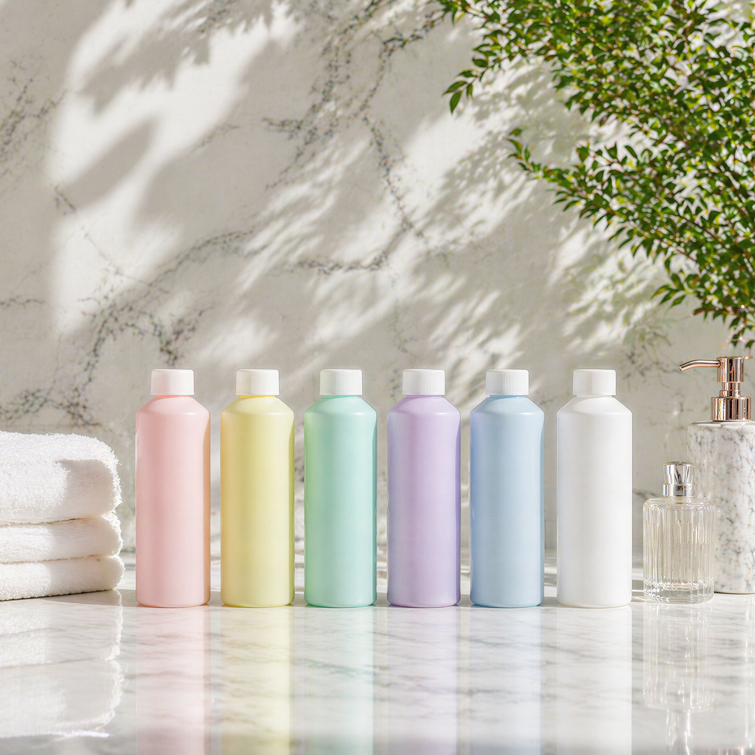 Empty 100ml HDPE Round Screw Cap Bottle Shampoo Shower Gel Lotion Sub Packaging Custom Color Cosmetic OEM