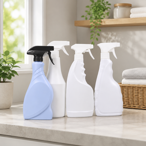 Bulk 500ml White HDPE Trigger Spray Bottle Leakproof Eco-Friendly Detergent Liquid Soap Ergonomic Custom OEM