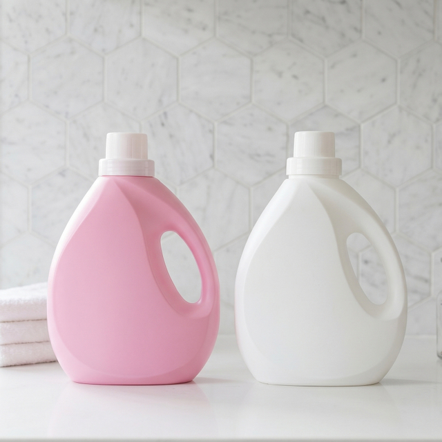Nordic Style 2L HDPE Laundry Detergent Bottle Handle Empty Liquid Detergent Fabric Softener Custom OEM
