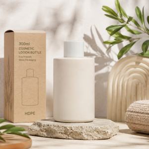 Eco-Friendly 300ml HDPE Lotion Pump Bottle Empty Cosmetic Packaging for Beauty Skincare Brand Custom OEM