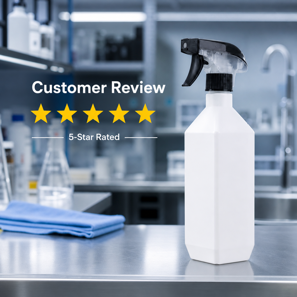 Chemical Resistant HDPE Trigger Spray Bottle Empty Adjustable Nozzle for Cleaner