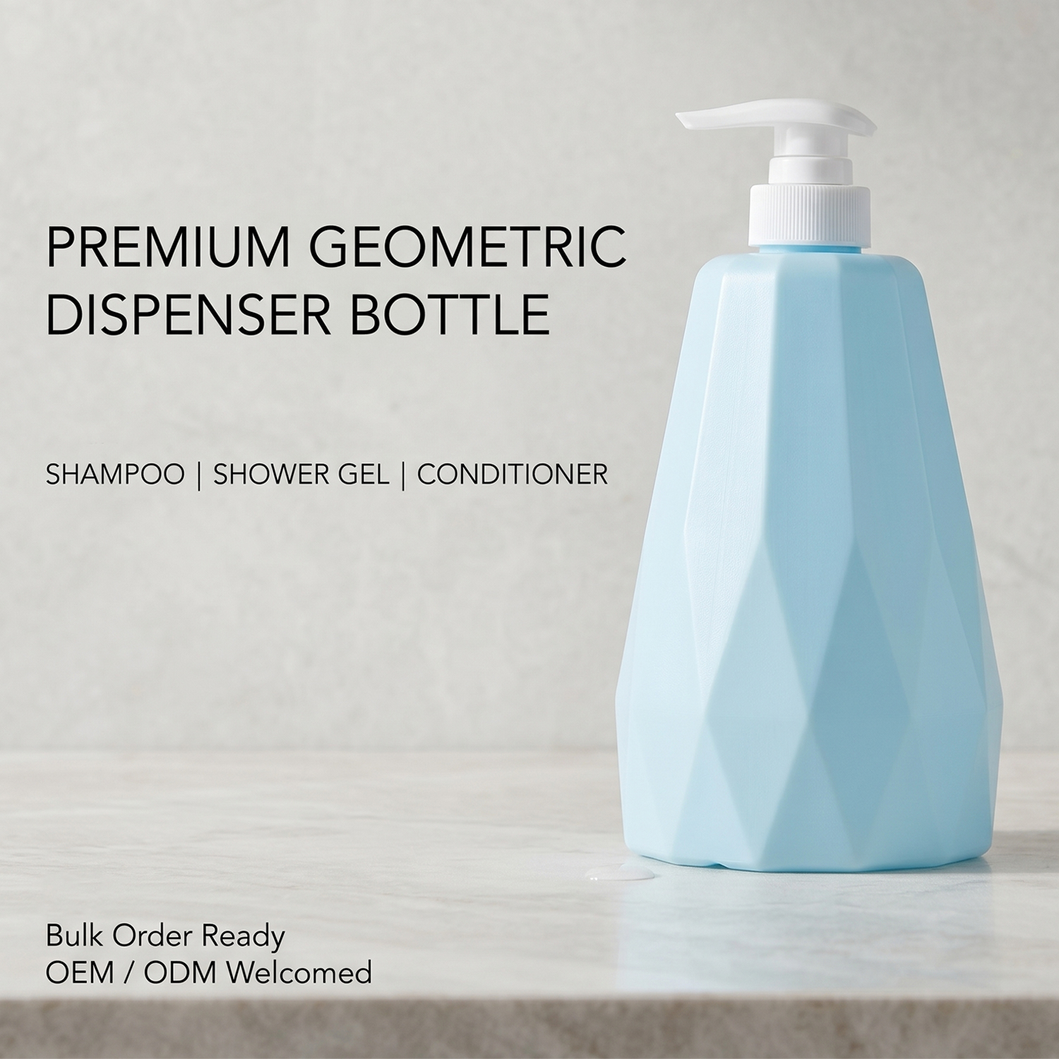 Large 1000ml HDPE Lotion Pump Bottle for Shampoo Conditioner Shower Gel Cosmetic Packaging OEM