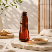 Small 150ml Amber PET Sesame Oil Bottle Food Grade Empty Plastic Cooking Oil Condiment Packaging Wholesale OEM