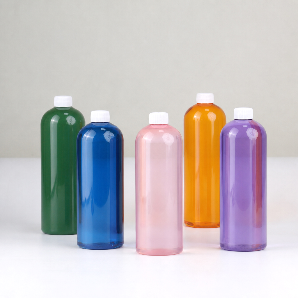 Custom Color 800ml PET Shampoo Conditioner Bottle Screw Cap Large Capacity Shower Gel Cosmetic Packaging OEM