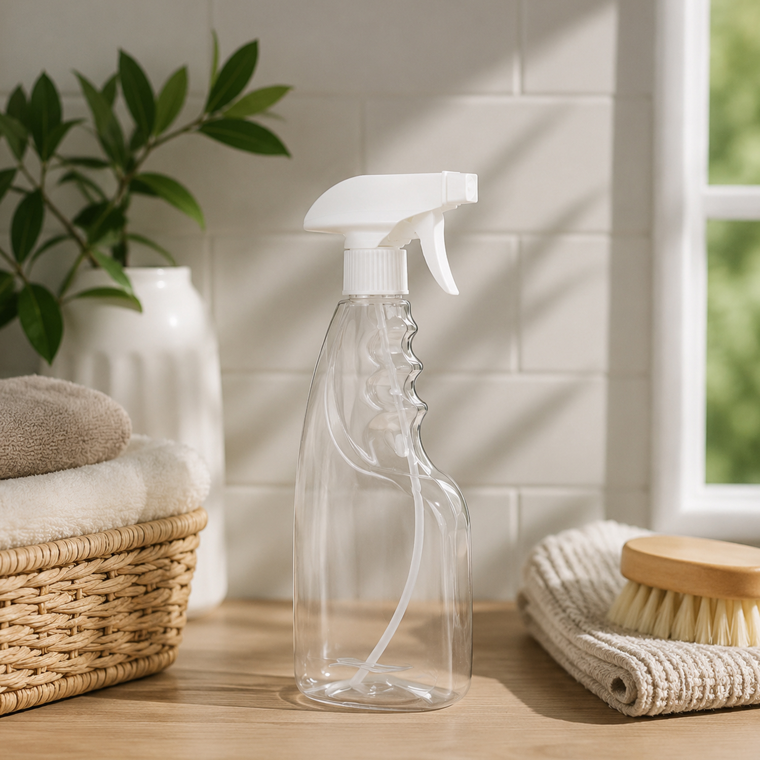 500ml Clear PET Trigger Spray Bottle Transparent 28mm Adjustable Nozzle Cleaning Household Garden Custom OEM