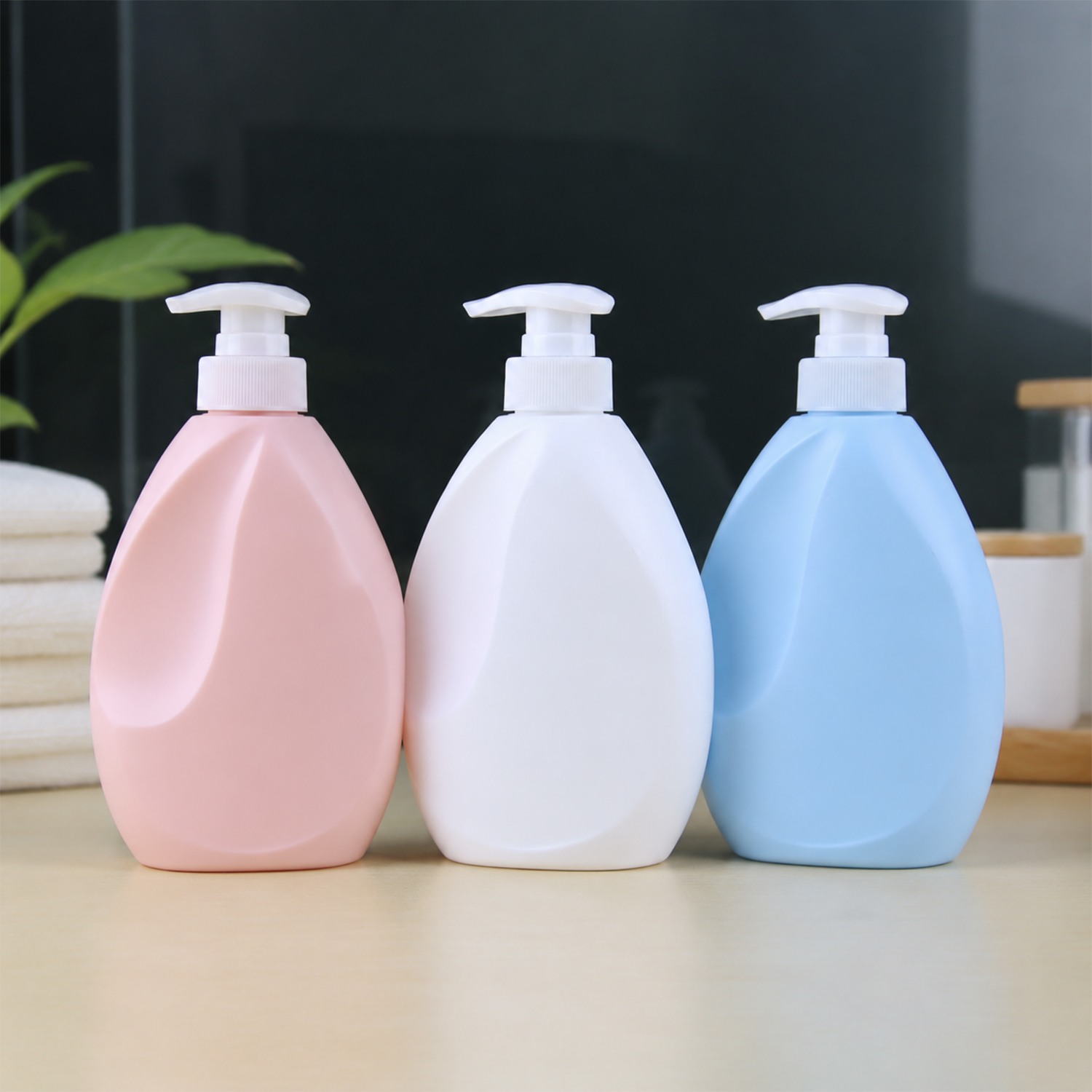 Empty 500ml HDPE Lotion Pump Bottle Liquid Soap Hand Wash Laundry Detergent Dispensing Custom Color OEM
