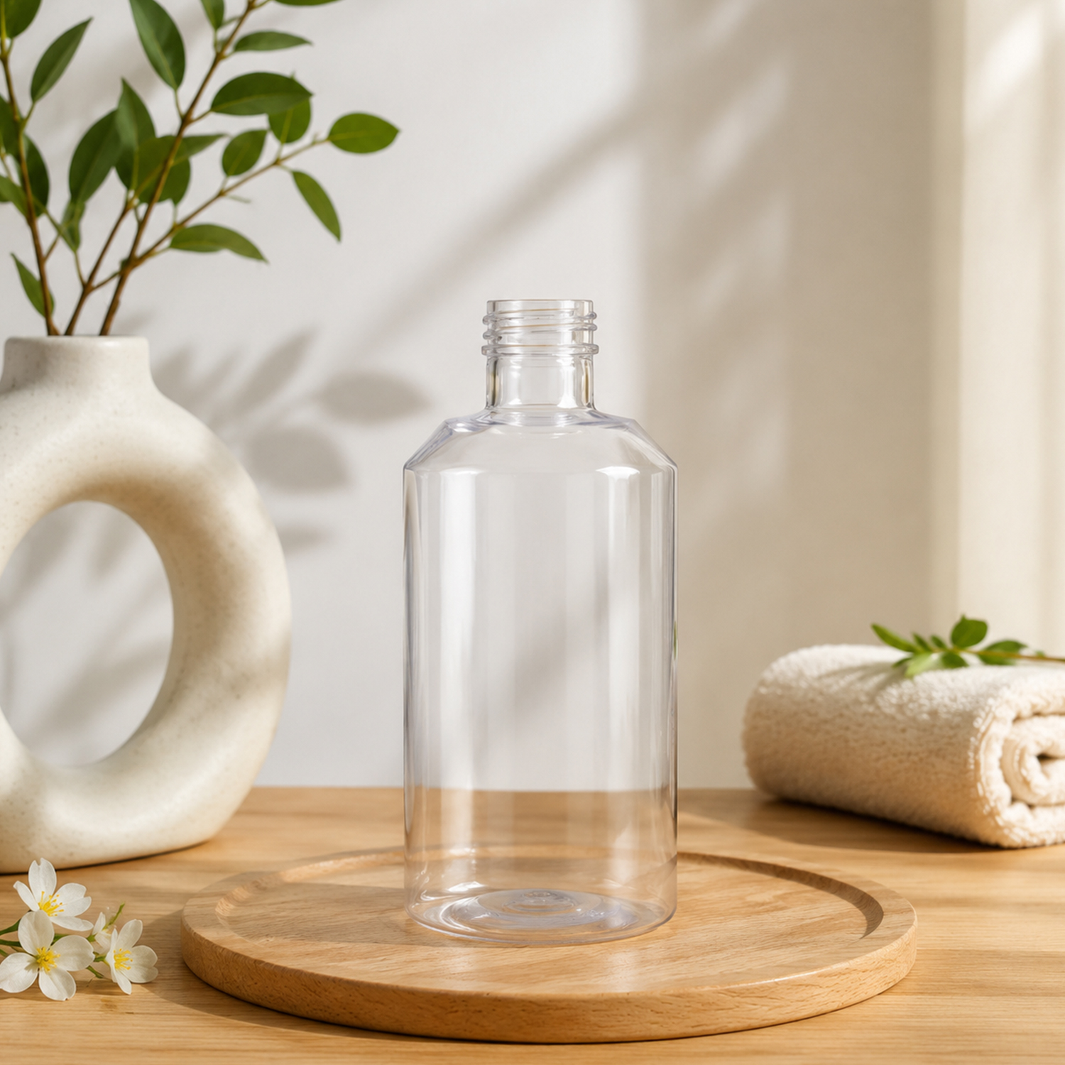 Empty 1000ml Transparent PET Bottle Clear Large Shampoo Conditioner Shower Gel Cosmetic Packaging OEM