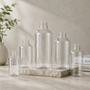 Refillable 500ml PET BPA Free Clear Body Wash Bottle with Pump Sprayer Transparent Cosmetic Packaging OEM