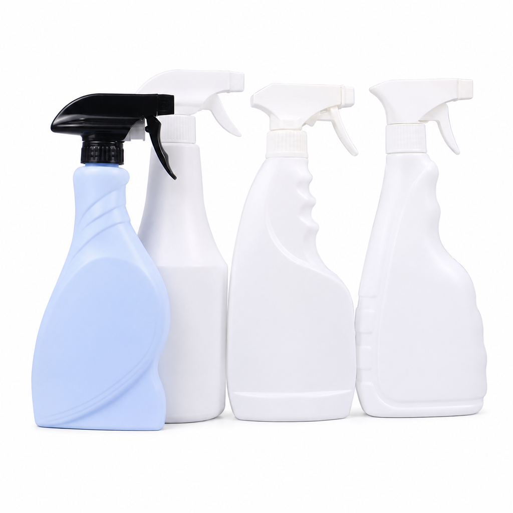 Bulk 500ml White HDPE Trigger Spray Bottle Leakproof Eco-Friendly Detergent Liquid Soap Ergonomic Custom OEM